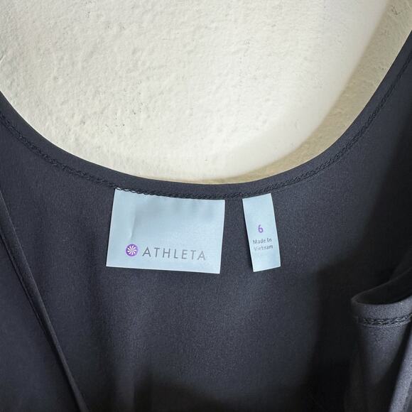 Athleta Roaming Black Sleeveless Smocked Scoop Back Slim Straight Leg Jumpsuit 6 - Picture 6 of 14